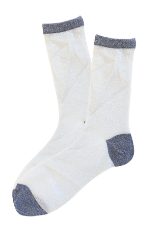 Signal Metallic Glitter Socks White