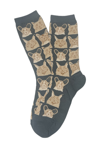 Tabitha Cat Socks Slate