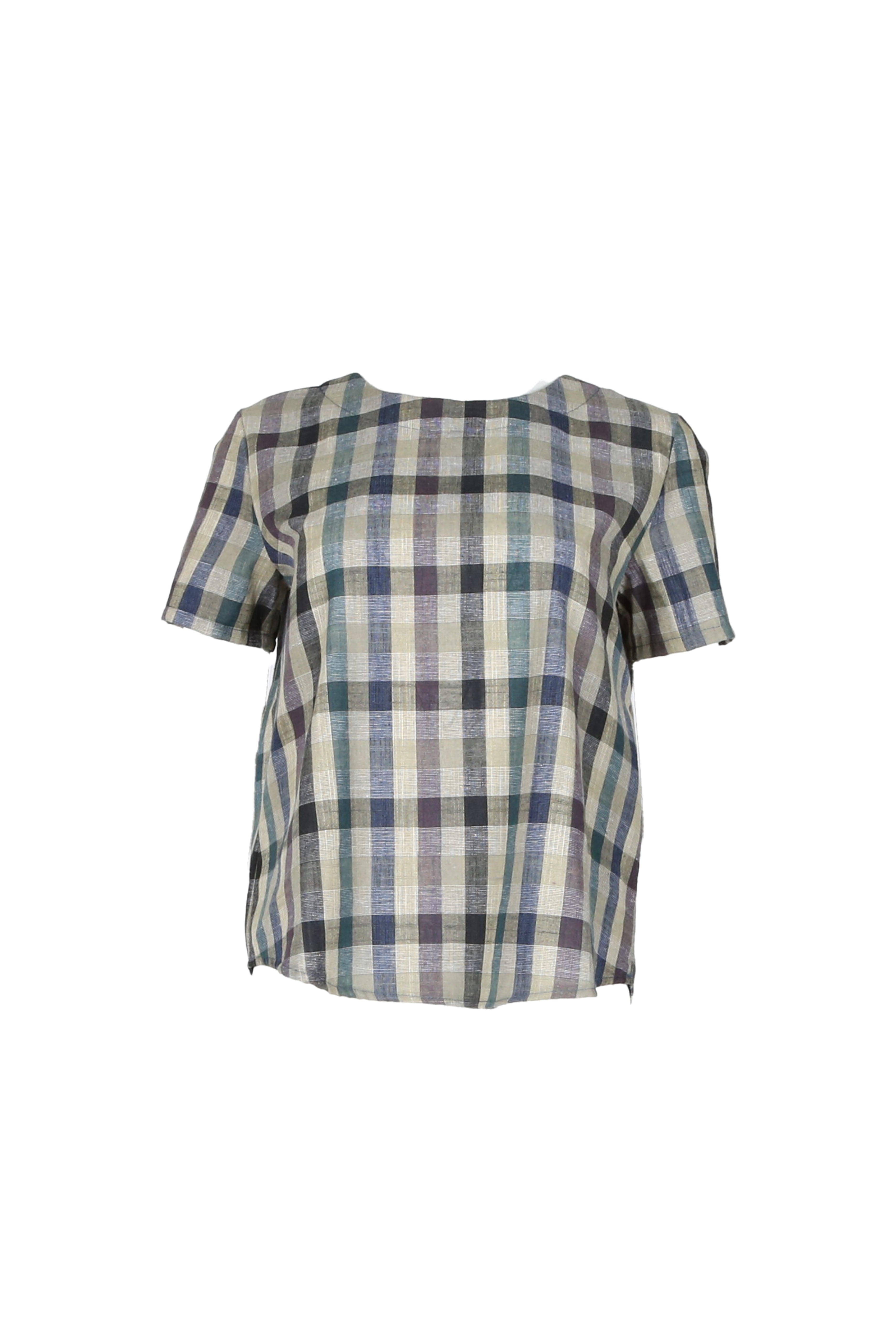 Tangier Green Top in Linen/Cotton