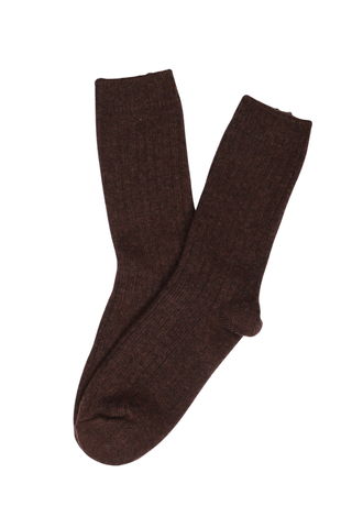 Vera Cashmere & Wool Socks Brown