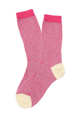 Monaco Glitter Socks Pink