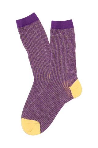 Monaco Glitter Socks Purple