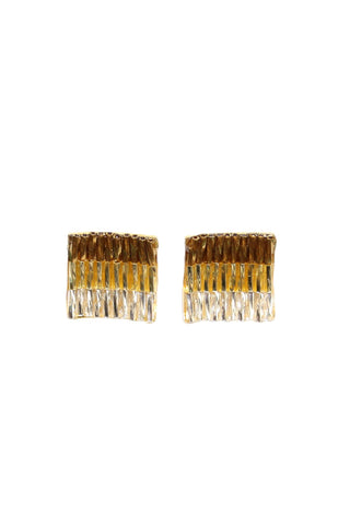 Deco Panel Earrings Gold