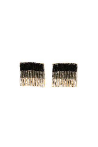 Deco Panel Earrings Black