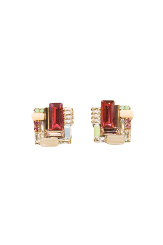 Metro Stud Earrings Rouge Mosaic
