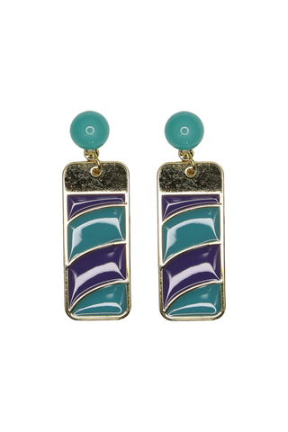 Waveform Earrings in Teal & Violet