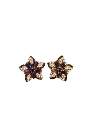 Starglo Stud Earrings Garnet Petal