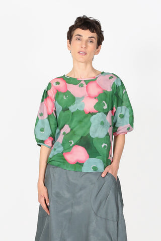 Zahara Blouse Green in Cotton Voile