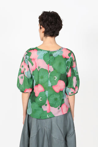 Zahara Blouse Green in Cotton Voile