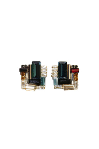 Metro Stud Earrings Noir Mosaic