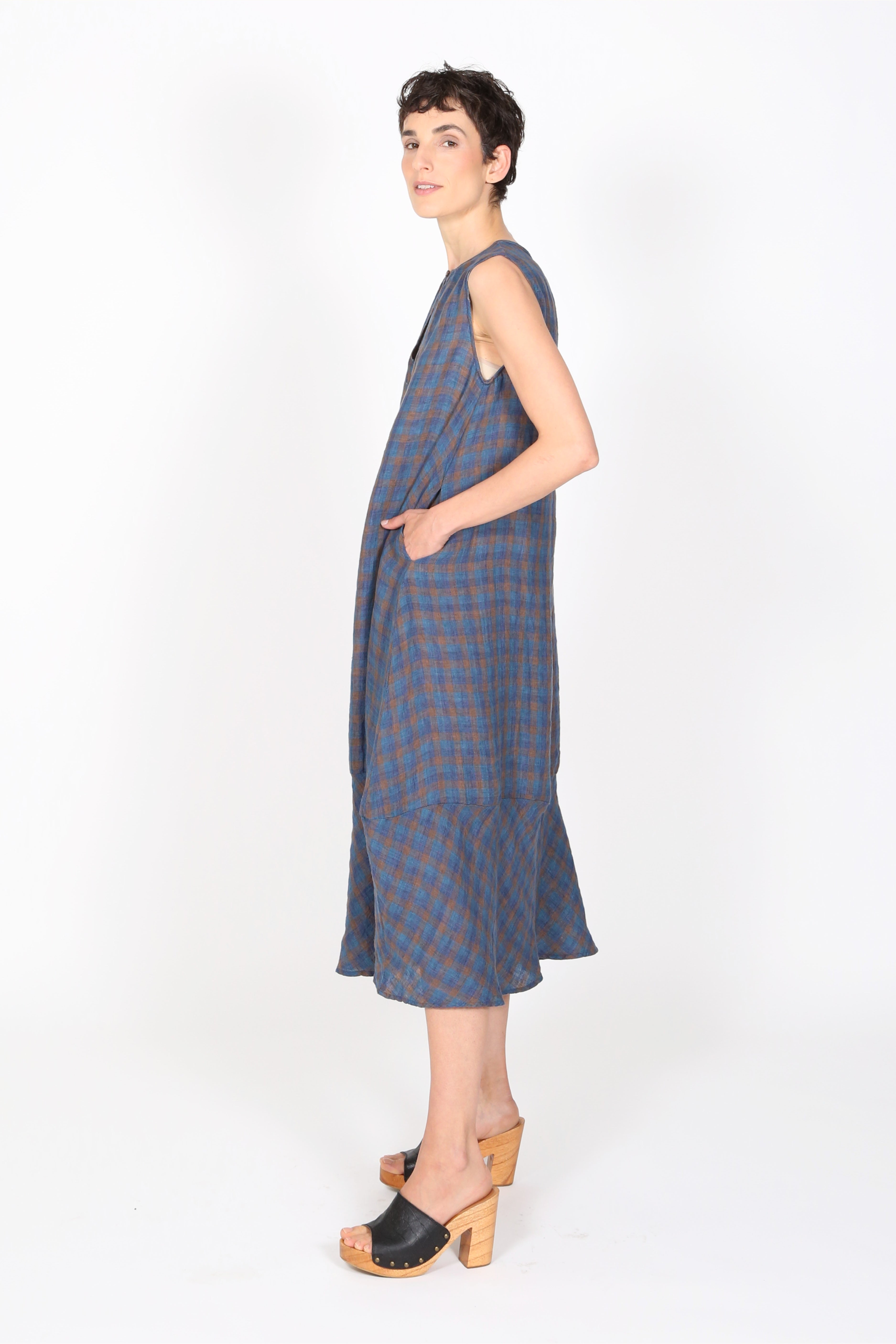 Bruges Dress Blue in Linen