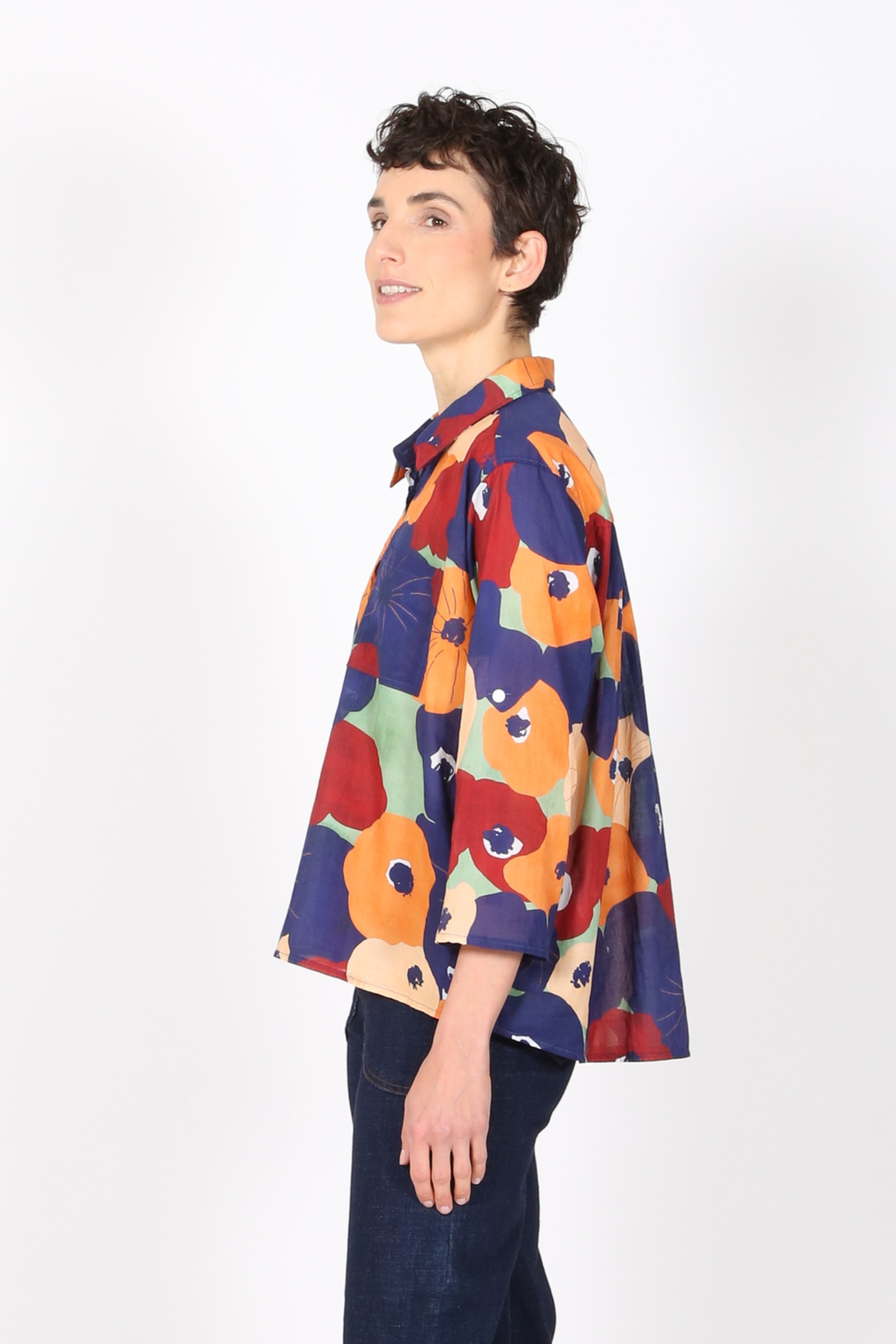 Zahara Shirt Peach in Cotton Voile