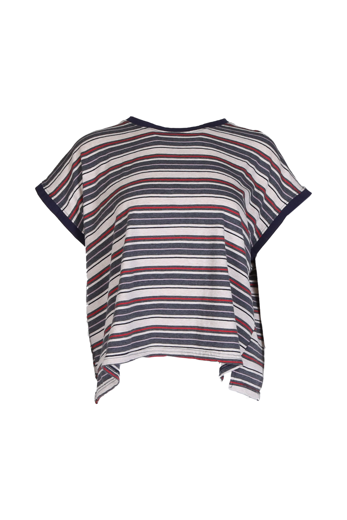 Haco Slouch Stripe Cotton T-Shirt Navy