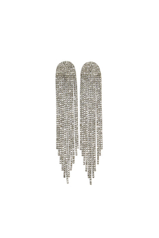 Moonlit Fringe Earrings Silver