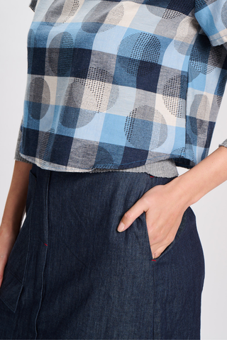 Piper Adele Skirt Indigo in Cotton/Linen