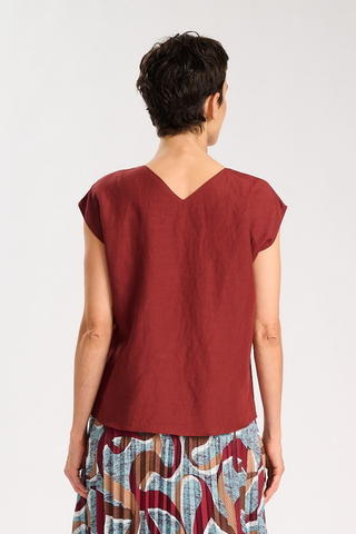 Amelie Two-Way Tee Terra in Linen/Rayon