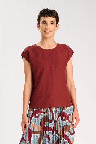 Amelie Two-Way Tee Terra in Linen/Rayon