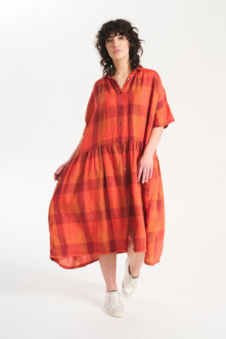 Amstel Dress Orange in Linen