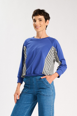 Arlo Form Sweatshirt Cobalt in Cotton Jersey