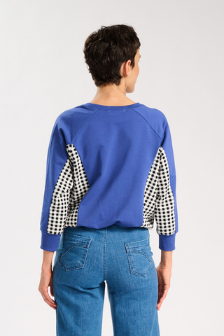 Arlo Form Sweatshirt Cobalt in Cotton Jersey
