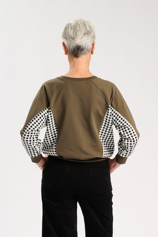 Arlo Form Sweatshirt Khaki in Cotton Jersey