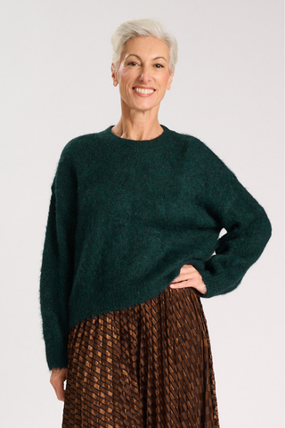 Aspen Knit Sweater Forest in Alpaca