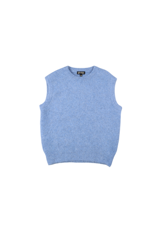Aspen Round-Neck Vest Baby Blue in Alpaca