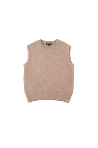 Aspen Round-Neck Vest Beige in Alpaca