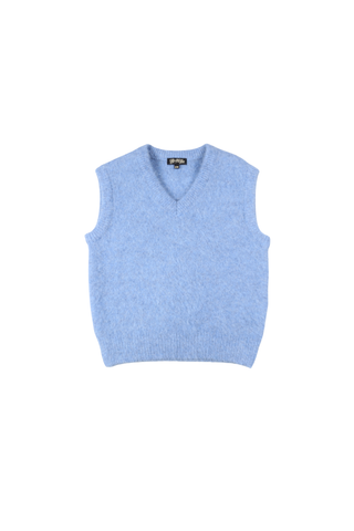 Aspen V-Neck Vest Baby Blue in Alpaca