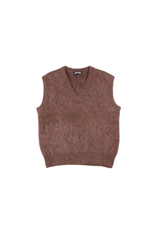 Aspen V-Neck Vest Chocolate in Alpaca