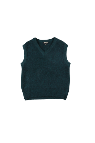 Aspen V-Neck Vest Forest in Alpaca