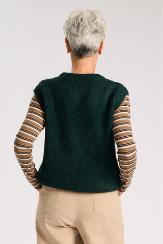 Aspen Round-Neck Vest Forest in Alpaca
