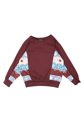 Atlas Form Sweatshirt Stone Merlot in Cotton Jersey