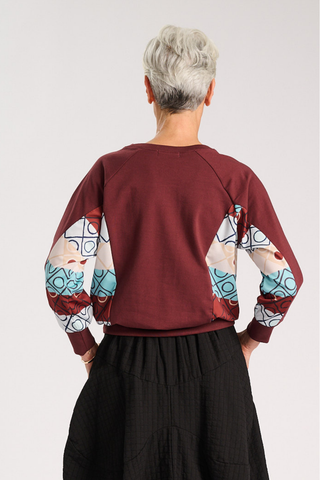 Atlas Form Sweatshirt Stone Merlot in Cotton Jersey