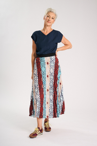 Atlas Pleated Skirt Stone
