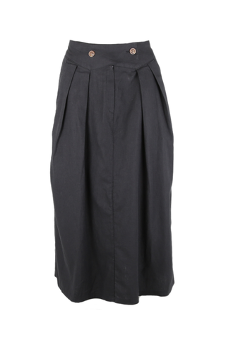 Audrey June Skirt Black in Cotton & Linen