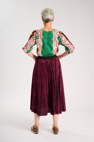 Aura Pleated Skirt Claret