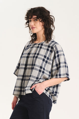 Bask Top Navy in Cotton
