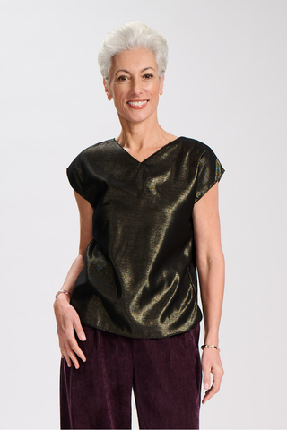 Bijou Two Way Tee Black/Gold
