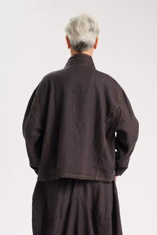 Billie Fiesta Jacket Charcoal in Linen