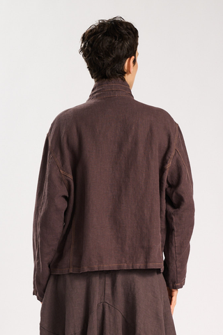 Billie Fiesta Jacket Chocolate in Linen