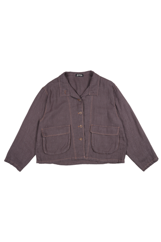 Billie Fiesta Jacket Chocolate in Linen