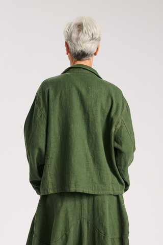 Billie Fiesta Jacket Forest in Linen