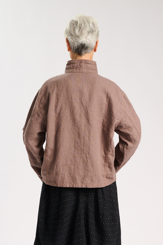 Billie Fiesta Jacket Mushroom in Linen