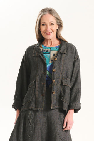 Billie Jacket Alta Luxe Slate in Linen