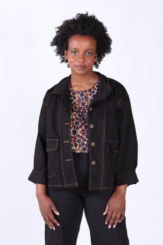 Billie Jacket Black in Denim