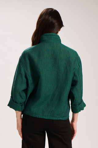 Billie Jacket Alta Luxe Emerald in Linen