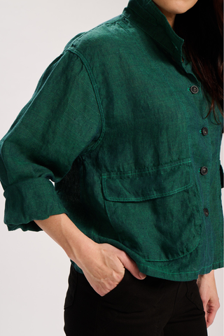 Billie Jacket Alta Luxe Emerald in Linen