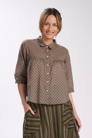 Biscotti Harper Blouse Smoke in Cotton Voile