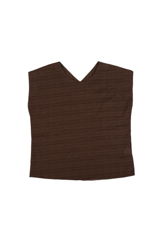 Brisa Two-way Tee Brown in Seersucker